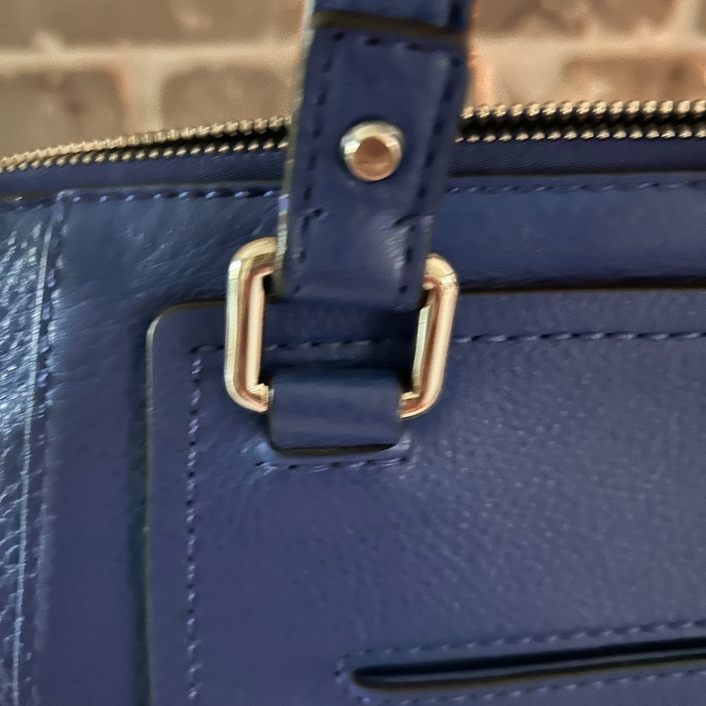 Michael Kors Navy Blue Pebbled Leather Shoulder Bag with New Crossbody Strap - Picture 7 of 14